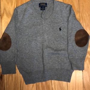 Ralph Lauren little boys grey V-neck sweater, 3T